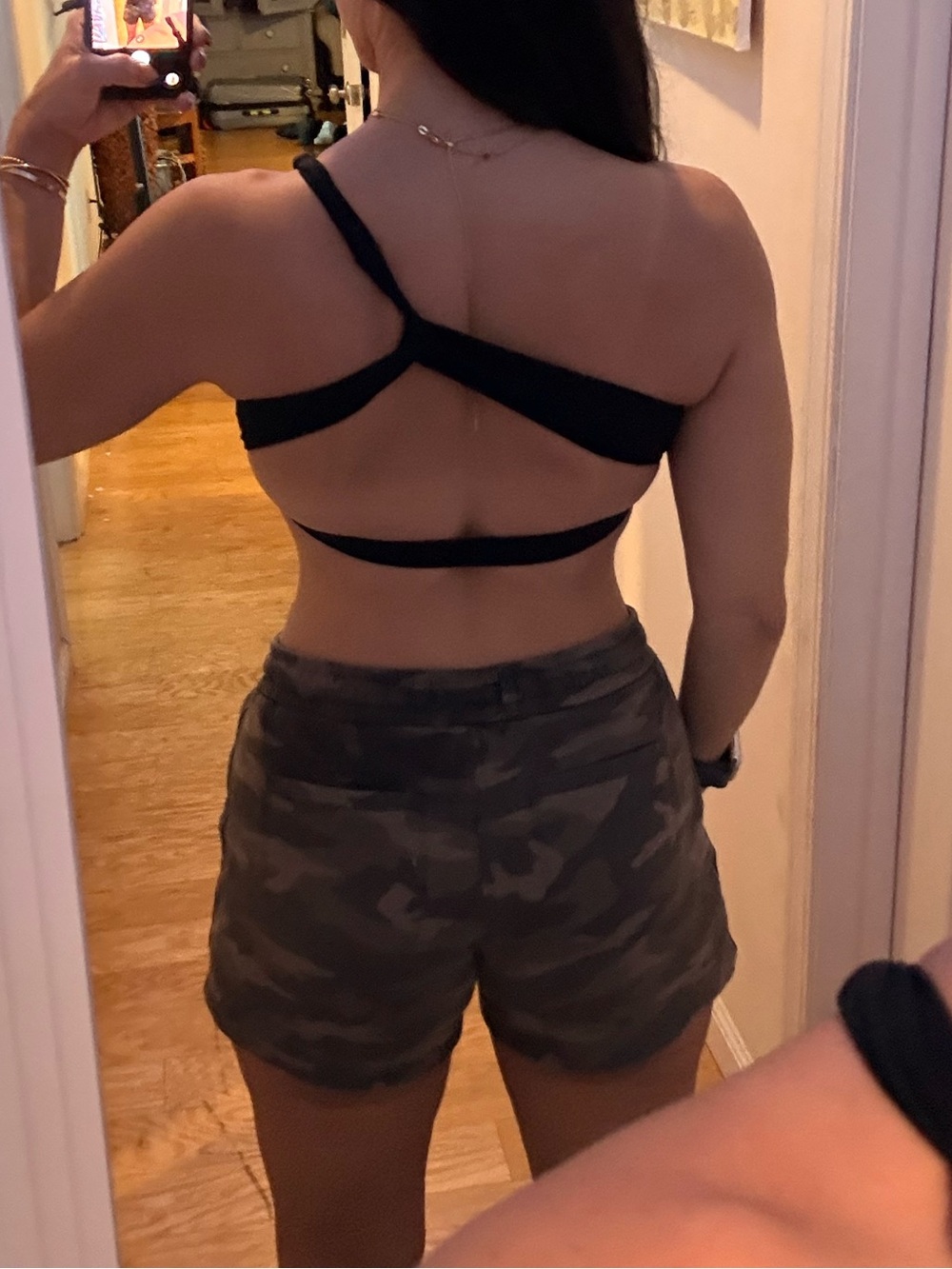 Muscle Nation one shoulder black sports bra